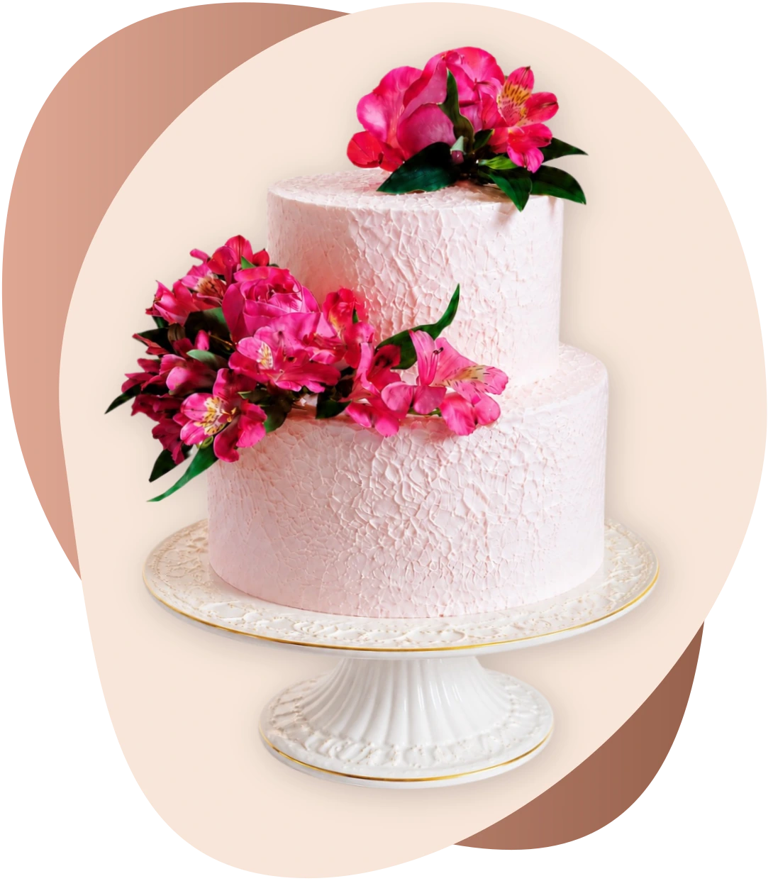 Bolo de dois andares da Cake Box, decorado com flores